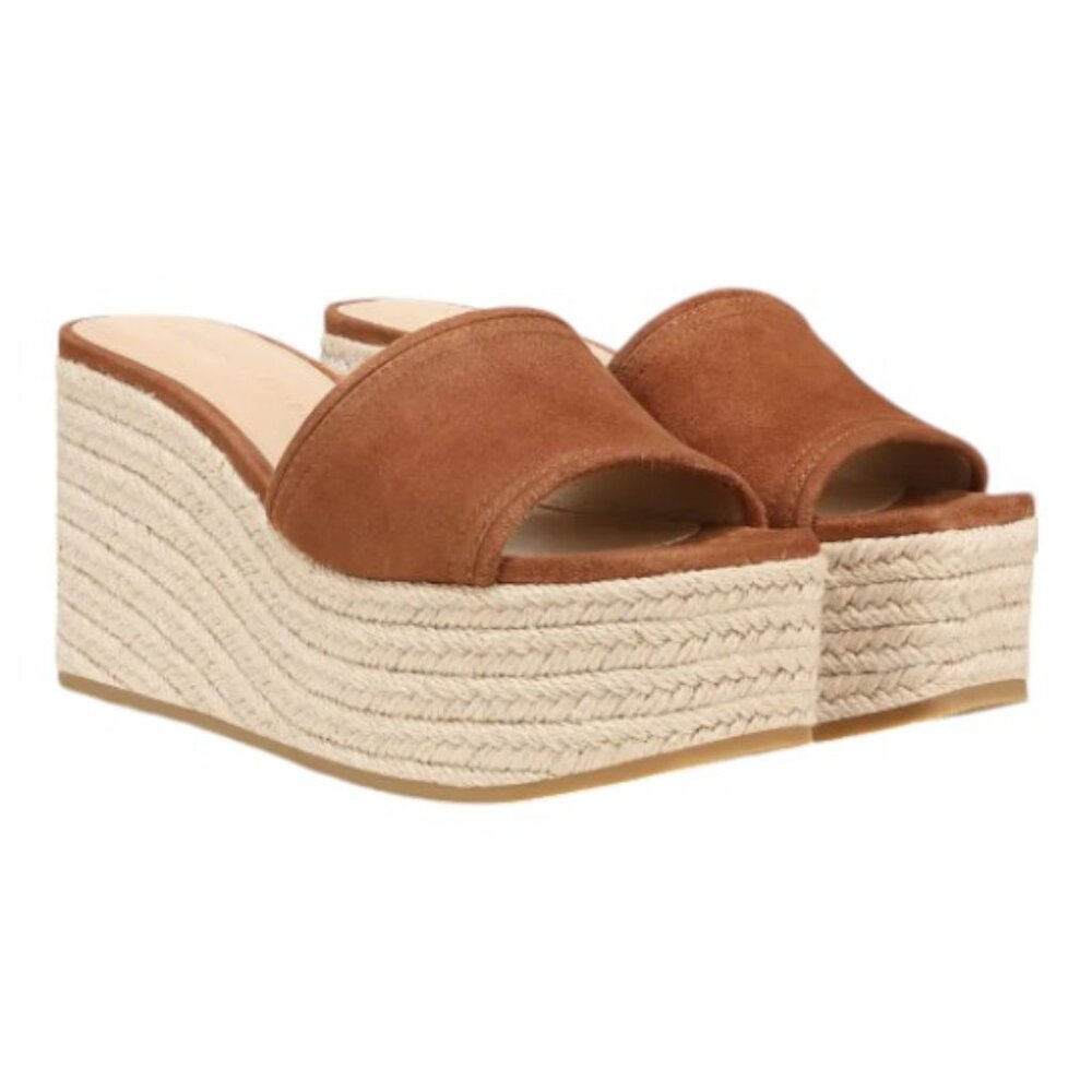 Veronica Beard Gable Espadrille Platform Wedge Sandal Natural NWT&Box Sz 10